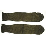 Ponožky teplé pletené, barva khaki, originál army ČSLA, rovná pata