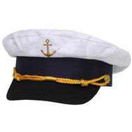 Čepice Marine s kšiltem a vyšitou zlatou kotvou, stahovatelná velikost