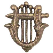 Odznak vojenské hudby ČSLA, mosazný, originál army označení na klopě vojáka