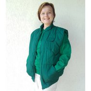 Prošívaná  vesta FF, zelená, universál, zapínání dlouhý zip, velikost XL