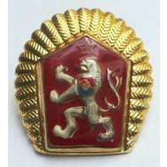 Odznak československý lev ČERVENÝ, reprezentativní se ZLATOU PODLOŽKOU