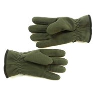 Termo flísové rukavice KHAKI, material měkký teplý fleece, prstové, velikost 7 (S)