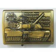 Stylový zapalovač na benzin, dárkový motiv army Tank Abrams
