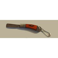 Malý nožík, přívěšek ke klíčům, vysunovací s dřevem vykládanou střenkou