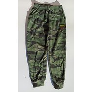 Tepláky dětské zelené, hnědá nášivka ARMY, maskované, volnočasové kalhoty s náplety