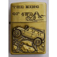 Stylový zapalovač na benzin ve stylu Zipo, THE KING OF 4WDJeep