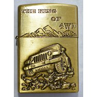 Stylový zapalovač na benzin ve stylu Zipo, Jeep The King Of 4WD - kameny