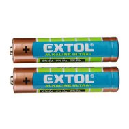 pár baterie ULTRA plus, Extol 1,5V AAA (LR03), alkalická