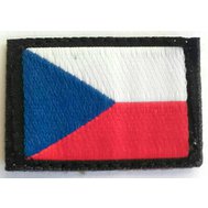 Nášivka vlajka ČR,  rozměr 4 x 3 cm na rukáv, ORIGINÁL, s černým okrajem
