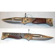 Bajonet AK-47, stříbrný, otevření s pojistkou, zavírák nůž CCCP, délka 27 cm