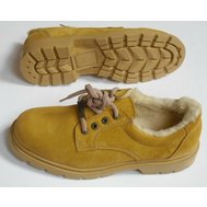 Hřejivé polobotky PSST, obuv písková semiš, boty s chlupem, velikost 37