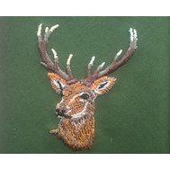 Kapesník pánský , myslivecký motiv vyšívaný jelen, 100% bavlna, barva oliva