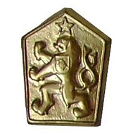 Odznak na čepici vojáka, Lev s hvězdou originál army ČSLA, LESKLÝ