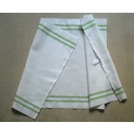 Ručník, utěrák se zelenými proužky, osuška 50 x 100 cm, praný